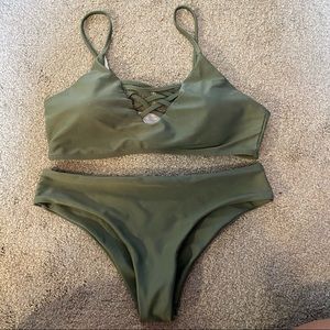 Army green bikini set
